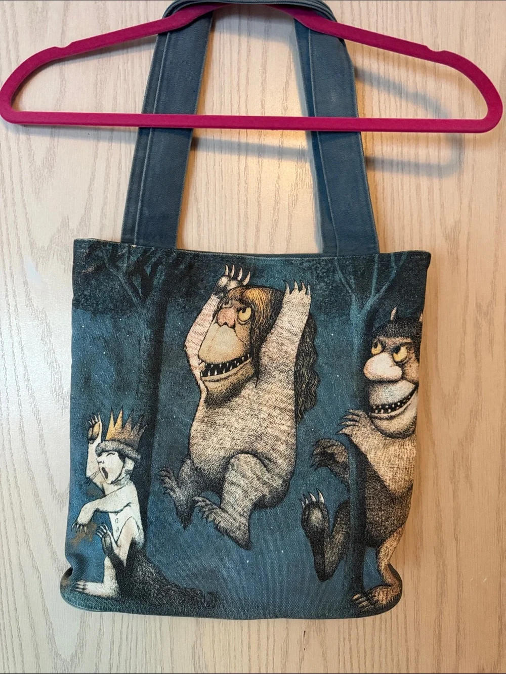 Canvas tote bag, Where the wild things are Monster Illustration Tote Bag -